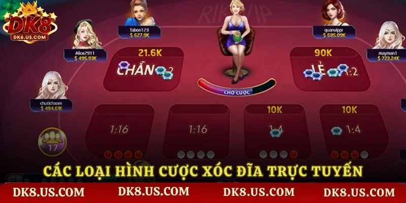 Các loại hình cược xóc đĩa trực tuyến