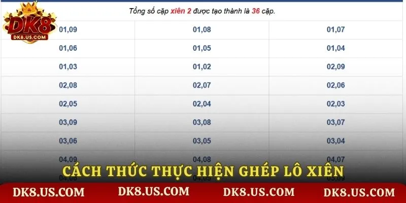 Cách thức thực hiện ghép lô xiên